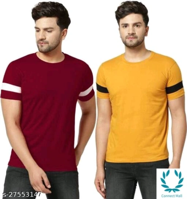 Tazo Cotton T-Shirts For Men  - M, Cotton Blend, Multipack :2